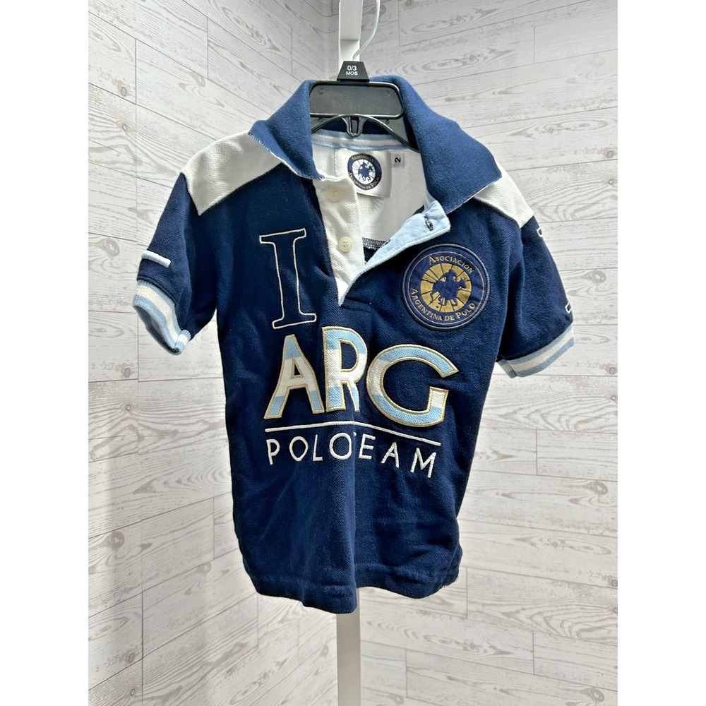 Argentina Polo‎ Team Toddler Boys SZ 2 Blue Rugby Shirt Asociacion Arg de polo - Picture 2 of 6